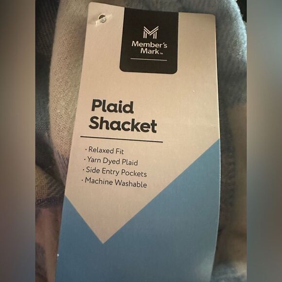 Members Mark Blue and White Checkered Women's Jacket Shacket Large - Picture 2 of 2